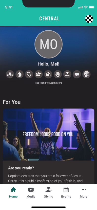 Personalised feed after log-in