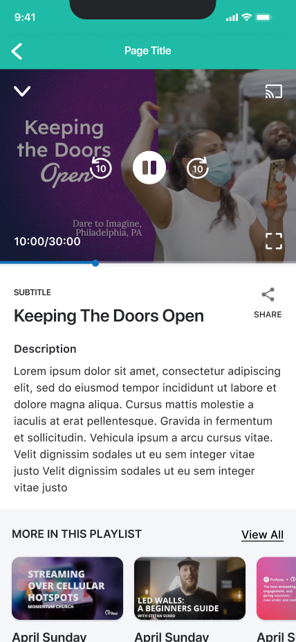 Church App Resi VoD watching state