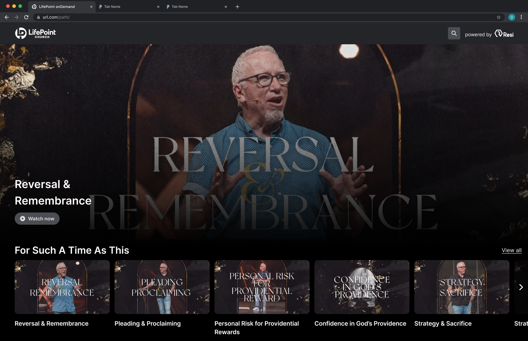 Resi On Demand desktop landing page